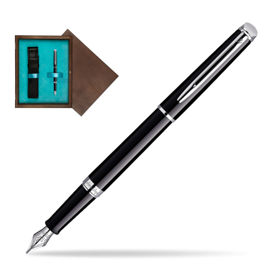 Waterman Hémisphère Black CT Penna Stilografica in single wooden box Wenge Single Turquoise 