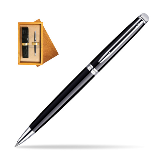 Waterman Hémisphère Black CT Ballpoint pen in single wooden box Honey Single Ecru