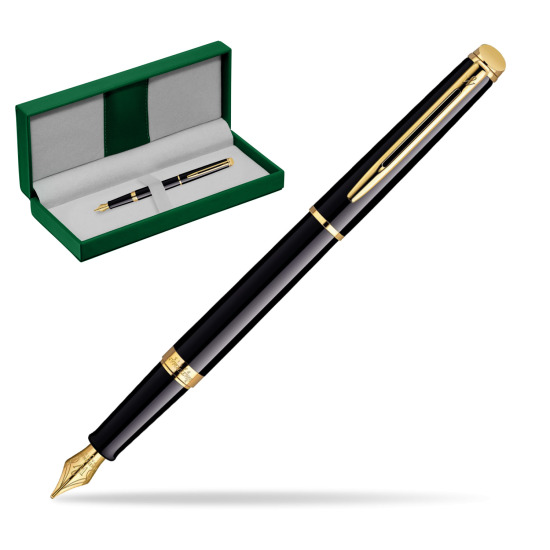 Waterman Hémisphère Black GT Stylo-plume in the green leather box