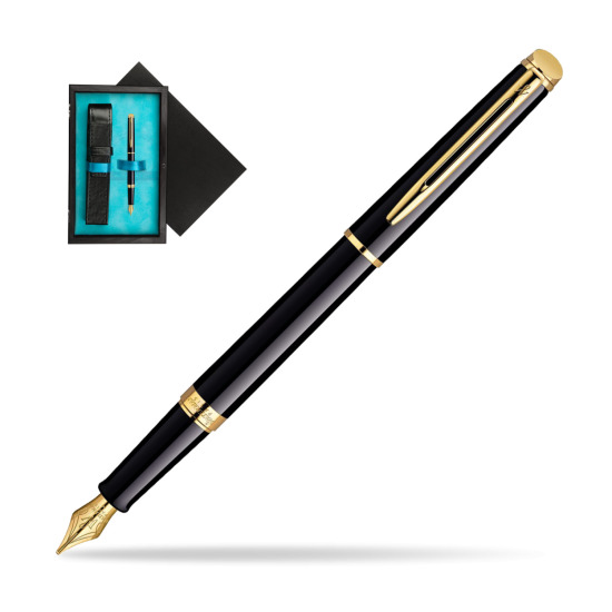 Waterman Hémisphère Black GT Penna Stilografica in single wooden box Black Single Turquoise