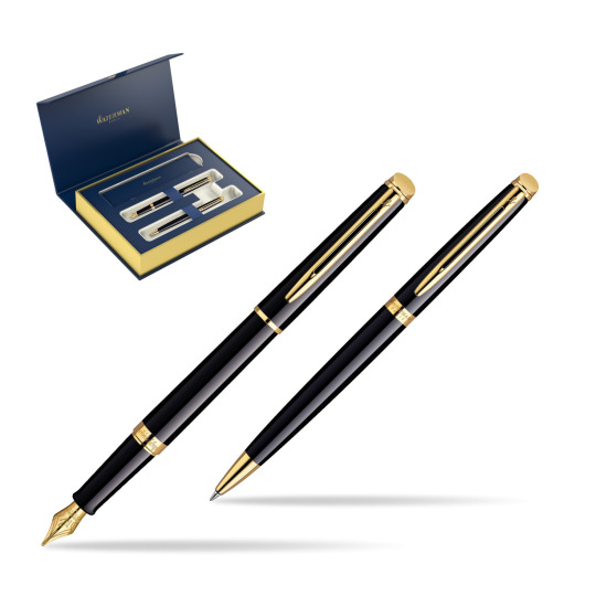 Waterman Hémisphère Black GT Penna Stilografica + Waterman Hémisphère Black GT Penna a Sfera in confezione regalo 