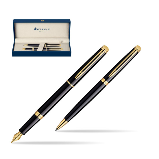 Waterman Hémisphère Black GT Penna Stilografica + Waterman Hémisphère Black GT Penna a Sfera in confezione regalo