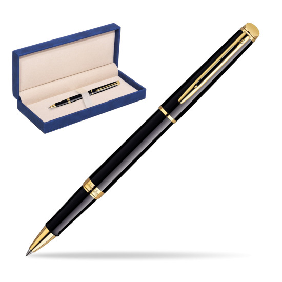 Waterman Hémisphère Black GT RollerPenna a Sfera in suede box navy blue