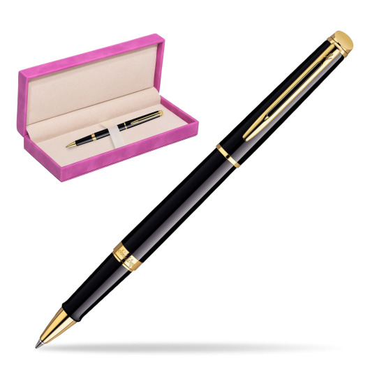 Waterman Hémisphère Black GT RollerPenna a Sfera in suede box fuchsia