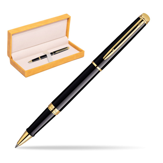 Waterman Hémisphère Black GT RollerPenna a Sfera in suede box yellow