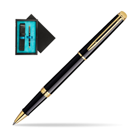Waterman Hémisphère Black GT RollerPenna a Sfera in single wooden box Black Single Turquoise