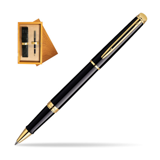 Waterman Hémisphère Black GT RollerPenna a Sfera in single wooden box Honey Single Ecru