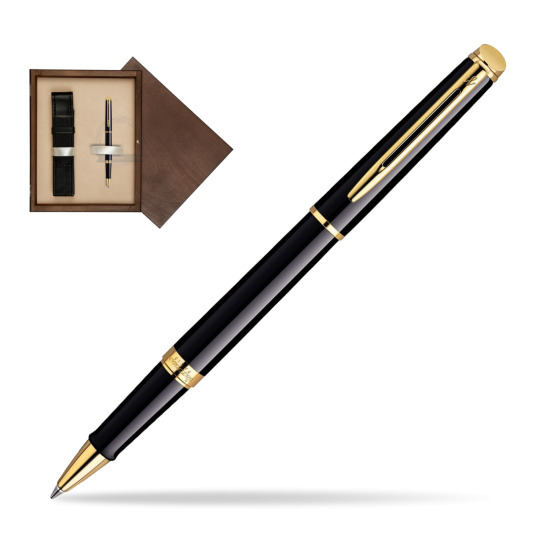 Waterman Hémisphère Black GT RollerPenna a Sfera in single wooden box Wenge Single Ecru
