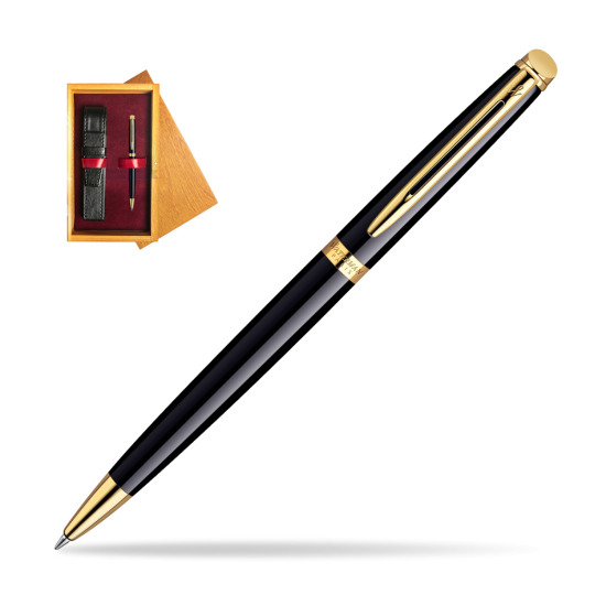 Waterman Hémisphère Black GT Penna a Sfera in single wooden box Honey Single Maroon