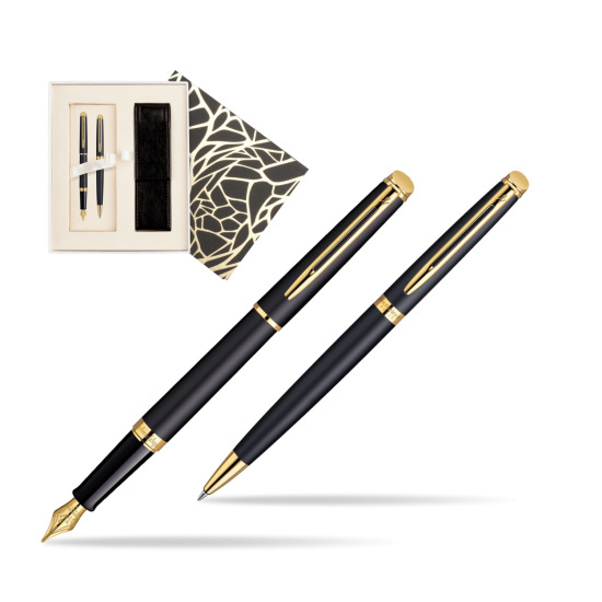 Waterman Hémisphère Matt Black GT Penna Stilografica + Waterman Hémisphère Matt Black GT Penna a Sfera  Standard