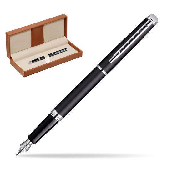 Waterman Hémisphère Matt Black CT Fountain pen  in classic box brown