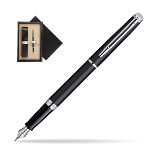 Waterman Hémisphère Matt Black CT Fountain pen in single wooden box Wenge Single Ecru