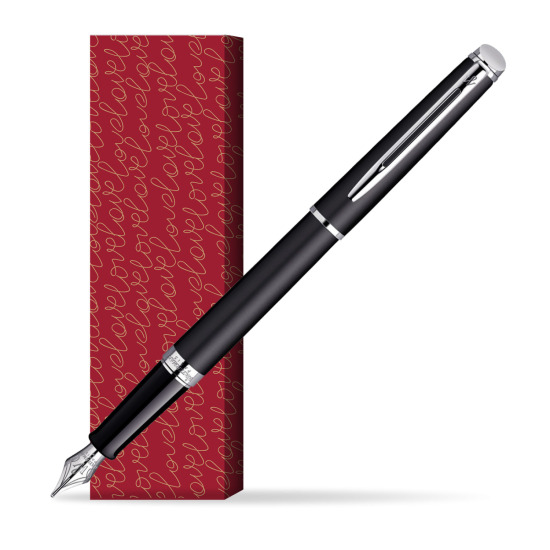 Waterman Hémisphère Matt Black CT Fountain pen in cover True Love
