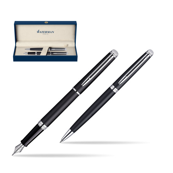 Waterman Hémisphère Matt Black CT Penna Stilografica + Waterman Hémisphère Matt Black CT Penna a Sfera 