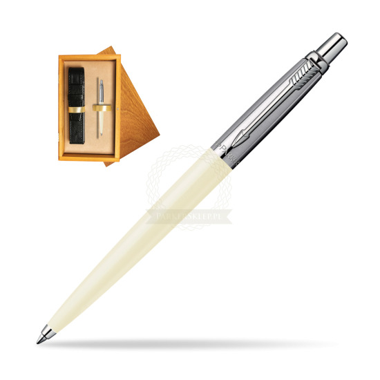 Parker Jotter Ecru Kugelschreiber in single wooden box Honey Single Ecru