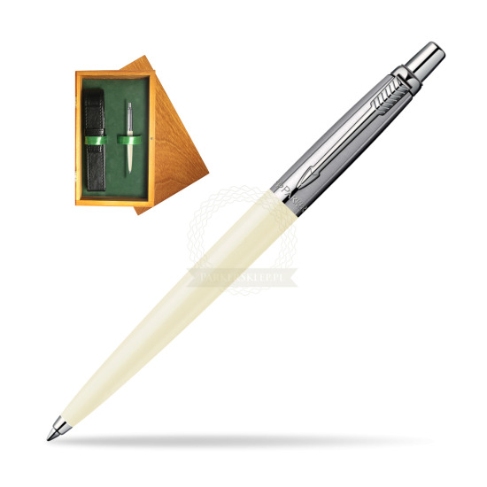 Parker Jotter Ecru Kugelschreiber in single wooden box Honey Single Green