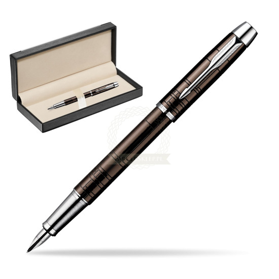 Parker IM Premium Metallic Brown Lacquer CT Penna Stilografica in classic box black