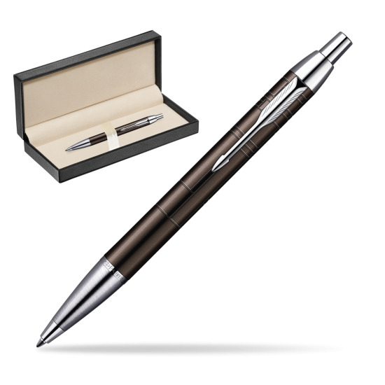 Parker IM Premium Metallic Brown Lacquer CT Penna a Sfera in classic box pure black