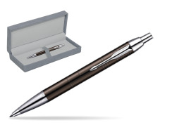 Parker IM Premium Metallic Brown Lacquer CT Penna a Sfera in suede box grey