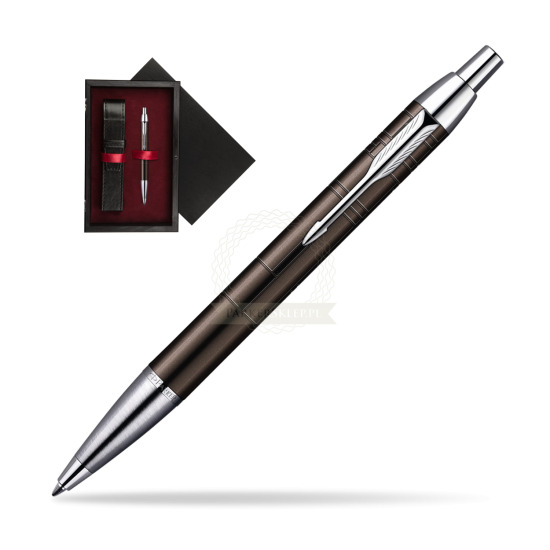 Parker IM Premium Metallic Brown Lacquer CT Penna a Sfera in single wooden box Black Single Maroon