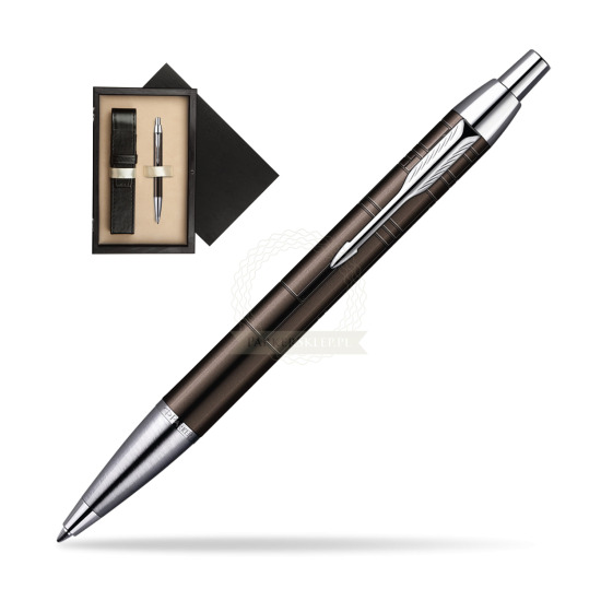 Parker IM Premium Metallic Brown Lacquer CT Penna a Sfera in single wooden box Wenge Single Ecru