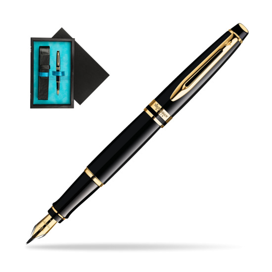 Waterman Expert Black GT Penna Stilografica in single wooden box Black Single Turquoise