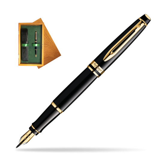 Waterman Expert Black GT Penna Stilografica in single wooden box Honey Single Green