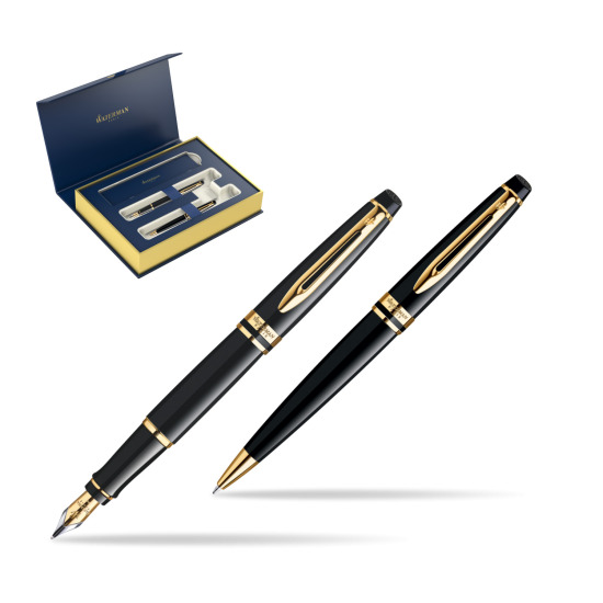 Waterman Expert Black GT Fountain Pen + Waterman Expert Black GT Ballpoint Pen 