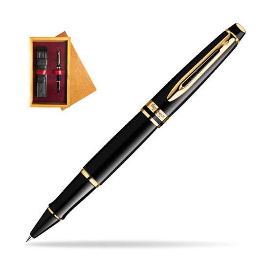 Waterman Expert Black GT RollerPenna a Sfera in single wooden box Honey Single Maroon