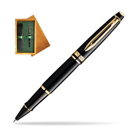 Waterman Expert Black GT RollerPenna a Sfera in single wooden box Honey Single Green