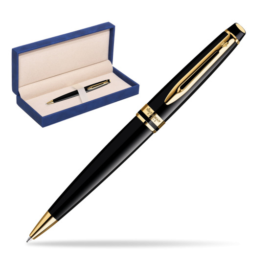Waterman Expert Black GT Penna a Sfera in suede box navy blue