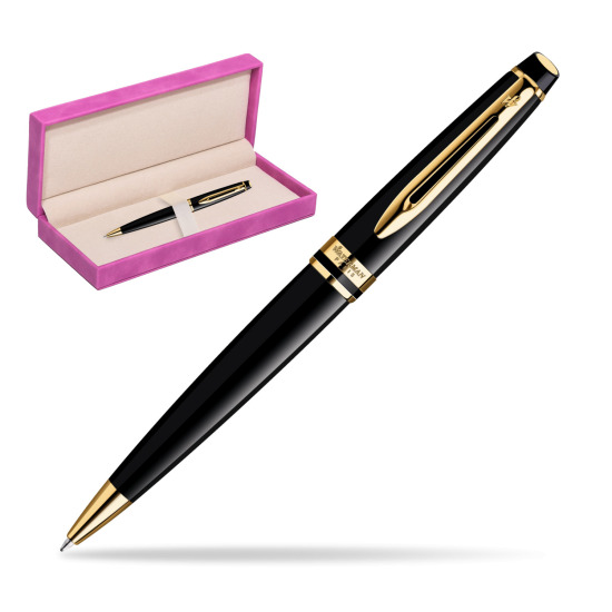 Waterman Expert Black GT Penna a Sfera in suede box fuchsia