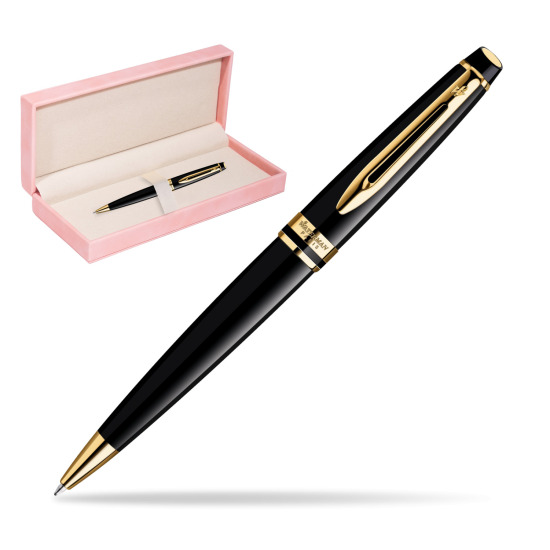 Waterman Expert Black GT Penna a Sfera in suede box pink