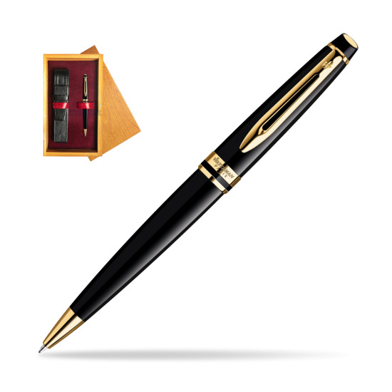 Waterman Expert Black GT Penna a Sfera in single wooden box Honey Single Maroon