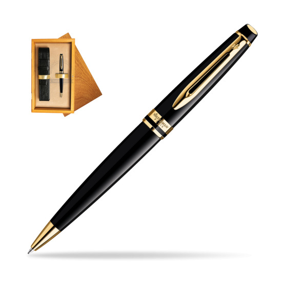 Waterman Expert Black GT Penna a Sfera in single wooden box Honey Single Ecru