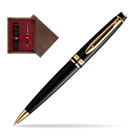 Waterman Expert Black GT Penna a Sfera in single wooden box Wenge Single Maroon