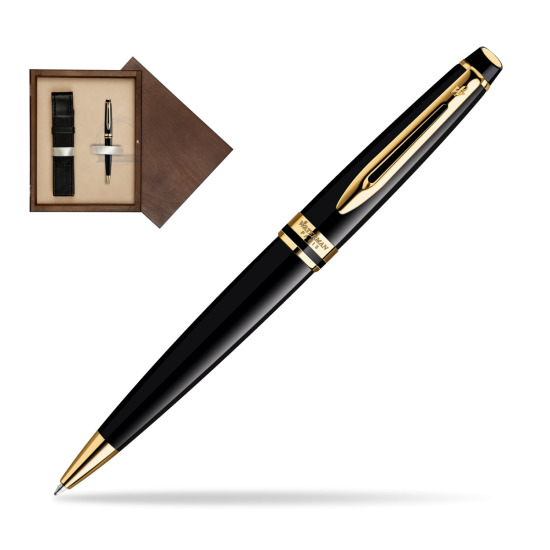 Waterman Expert Black GT Penna a Sfera in single wooden box Wenge Single Ecru