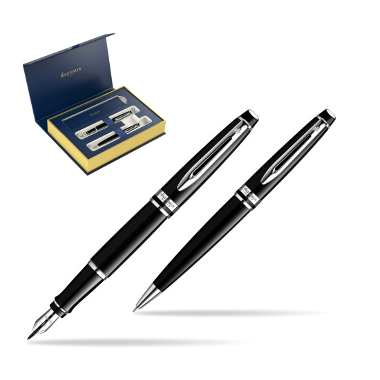 Waterman Expert Black CT Penna Stilografica + Waterman Expert Black CT Penna a Sfera 