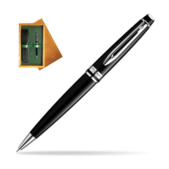 Waterman Expert Black CT Penna a Sfera in single wooden box Honey Single Green