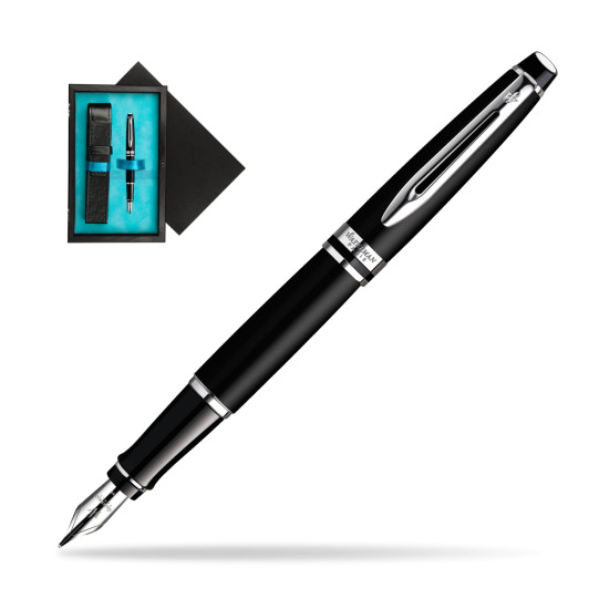 Waterman Expert Matt Black CT Penna Stilografica in single wooden box Black Single Turquoise