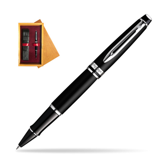 Waterman Expert Matt Black CT RollerPenna a Sfera in single wooden box Honey Single Maroon