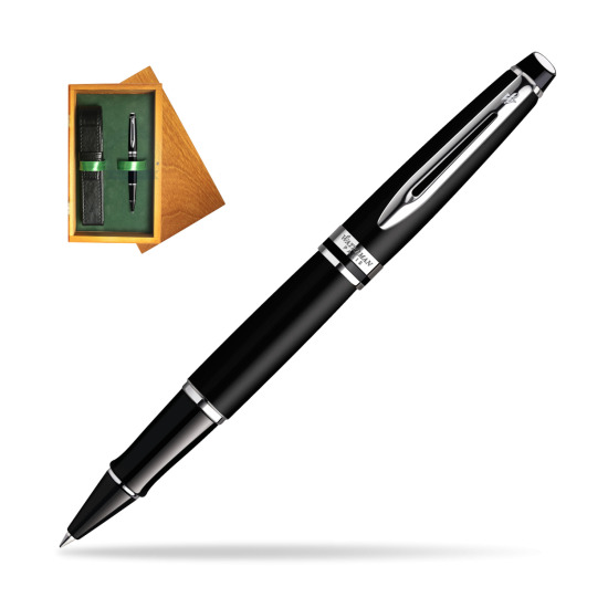 Waterman Expert Matt Black CT RollerPenna a Sfera in single wooden box Honey Single Green