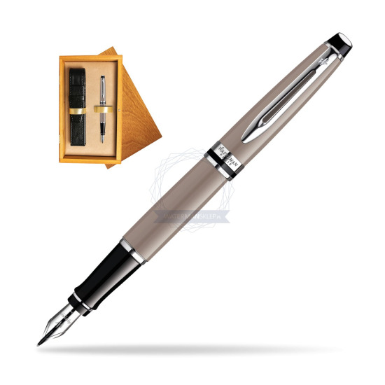 Waterman Expert Taupe CT Fountain pen in single wooden box Honey Single Ecru