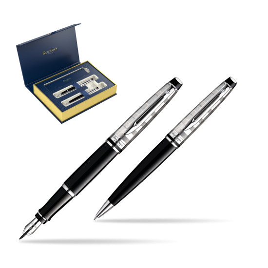 Waterman Expert Deluxe Black CT Fountain Pen + Waterman Expert Deluxe Black CT Ballpoint Pen 
