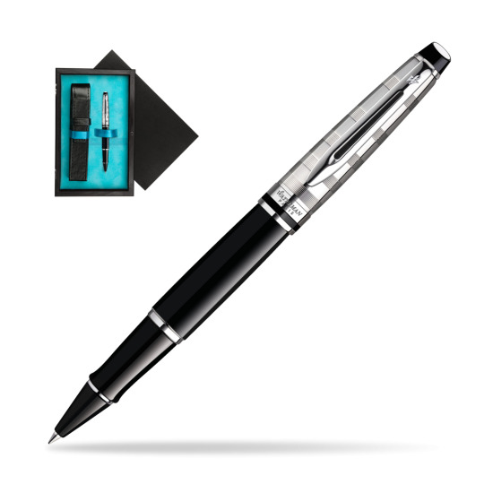 Waterman Expert Deluxe Black CT RollerPenna a Sfera in single wooden box Black Single Turquoise