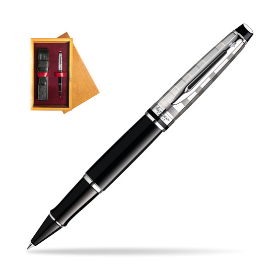 Waterman Expert Deluxe Black CT RollerPenna a Sfera in single wooden box Honey Single Maroon