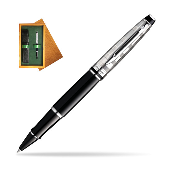 Waterman Expert Deluxe Black CT RollerPenna a Sfera in single wooden box Honey Single Green