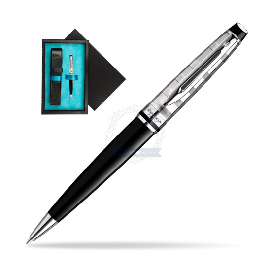Waterman Expert Deluxe Black CT Ballpoint pen in single wooden box Black Single Turquoise
